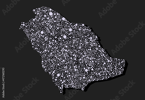 Fototapeta Naklejka Na Ścianę i Meble -  Creative map Saudi Arabia from random white dots