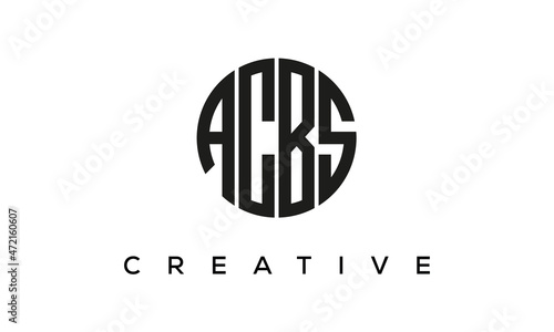 Letters ACBS creative circle logo design vector, 4 letters logo