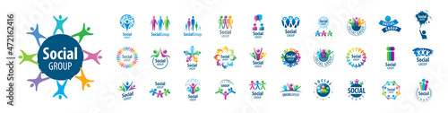 A set of vector logos of People on a white background