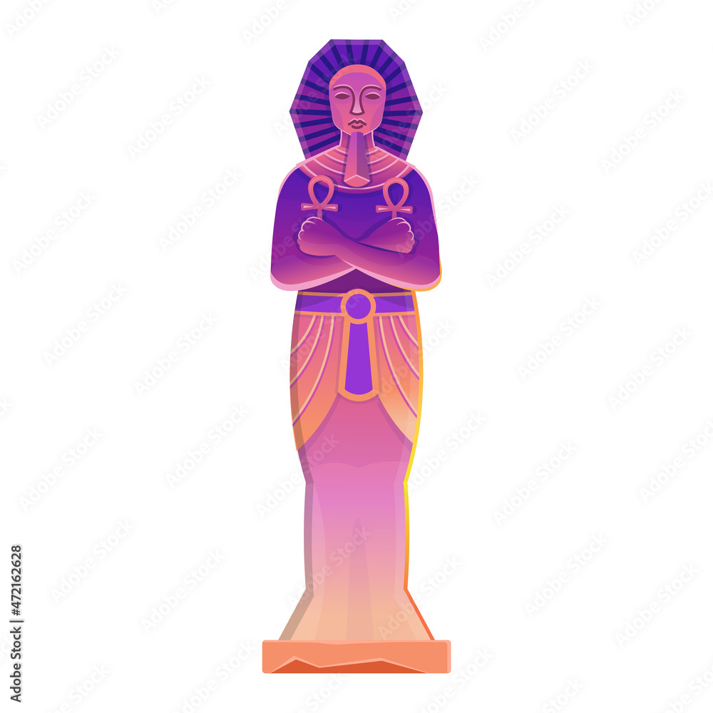Sarcophagus with mummy and ankhs on a pedestal. Cartoon vector illustration. Sarcophagus with mummy and ankhs on a pedestal. Cartoon vector illustration.
