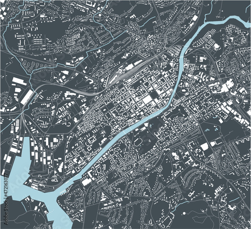 map of the city of Turku, Finland
