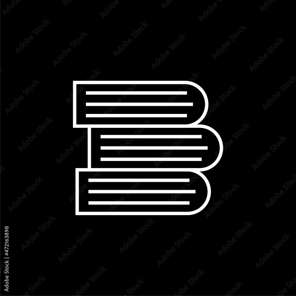 Books icon isolated on dark background Books icon isolated on dark background