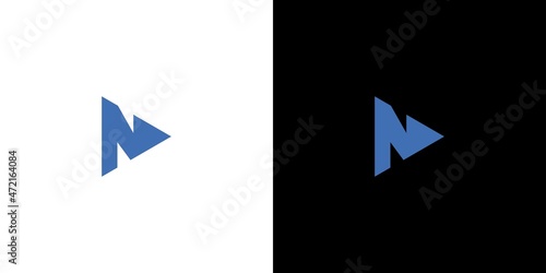 Modern and sophisticated letter N initials forward direction logo design