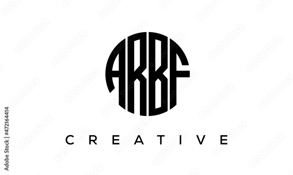 Letters ARBF creative circle logo design vector, 4 letters logo Letters ARBF creative circle logo design vector, 4 letters logo