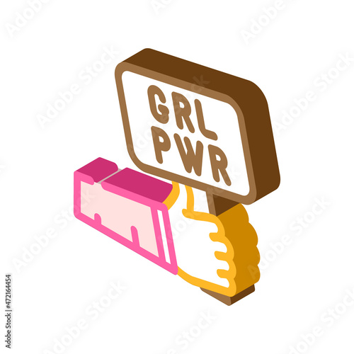 girl power isometric icon vector. girl power sign. isolated symbol illustration