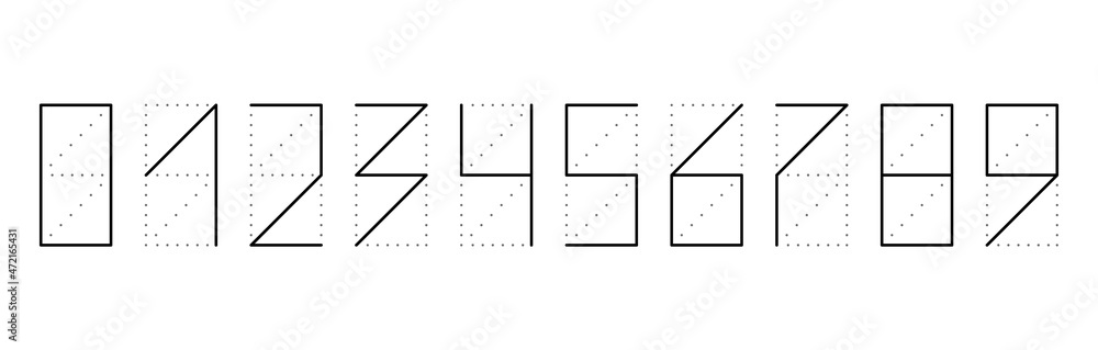 Number set for postcode or zip code on envelope, postcard, mail, postal Number set for postcode or zip code on envelope, postcard, mail, postal