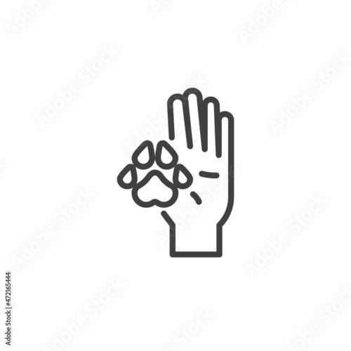 Pet animals volunteer line icon