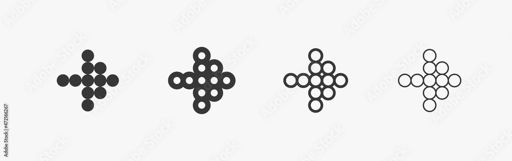 Black linear arrow collection, which consists of ellipses. Arrow signs fow web design and infographic Black linear arrow collection, which consists of ellipses. Arrow signs fow web design and infographic