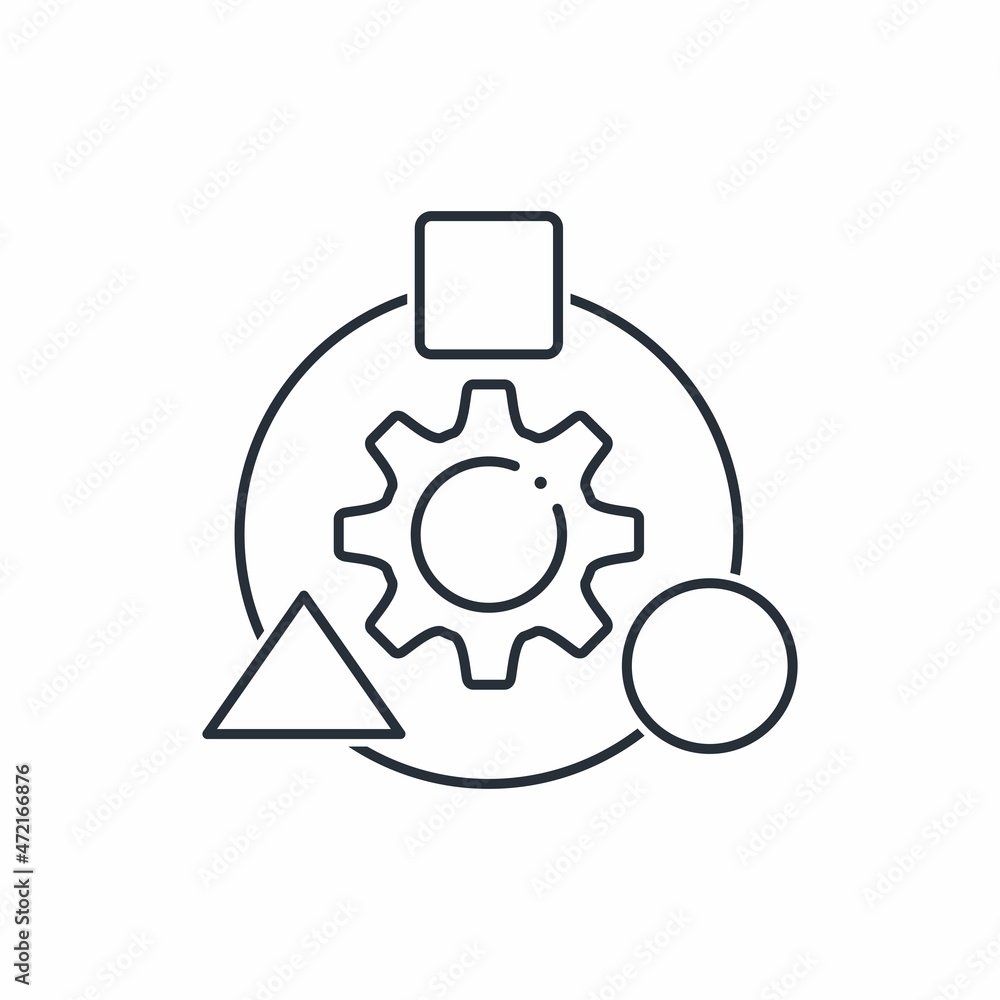 Flexible processing system. Vector linear icon isolated on white background. Flexible processing system. Vector linear icon isolated on white background.