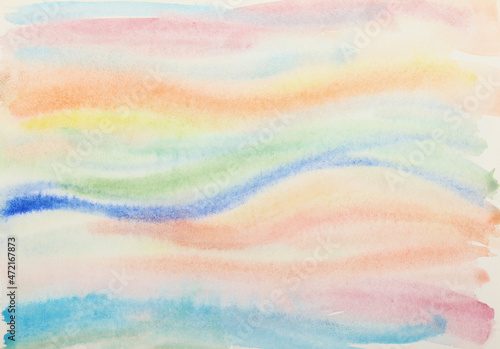 Watercolor hand painted abstract waves