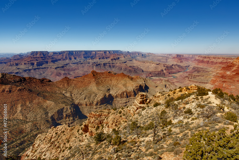 Fototapeta premium Panoramic view from the rim of the Grand Canyon, Arizona USA