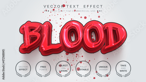 Blood - Editable Text Effect, Font Style photo