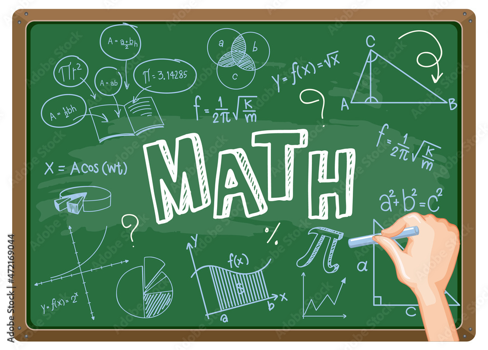 Doodle math font with math objects Doodle math font with math objects