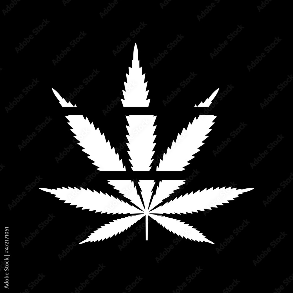 Marijuana icon isolated on dark background Marijuana icon isolated on dark background