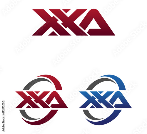 Modern 3 Letters Initial logo Vector Swoosh Red Blue XXA