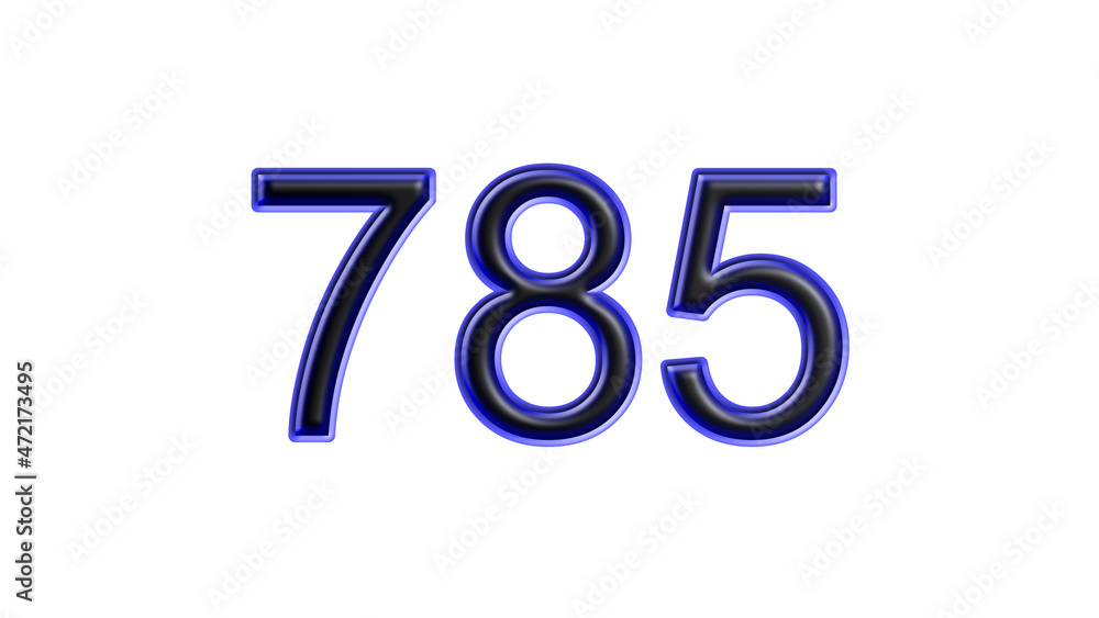 blue 785 number 3d effect white background blue 785 number 3d effect white background