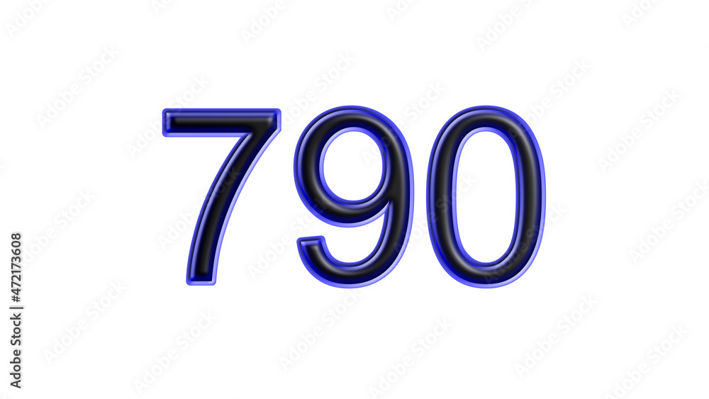 blue 790 number 3d effect white background blue 790 number 3d effect white background