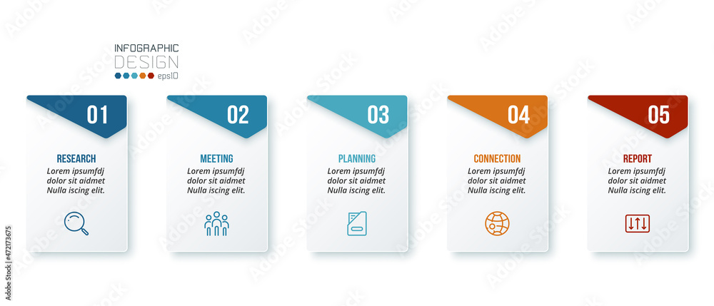 Business infographic  template with step or option design.