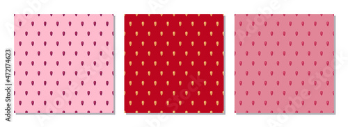 Set of patterns with strawberry texture