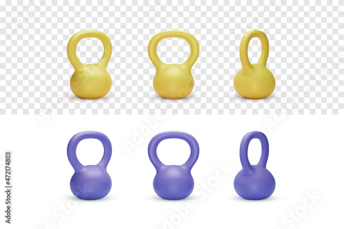 Set of realistic heavy weight isolated on background. Vector illustration