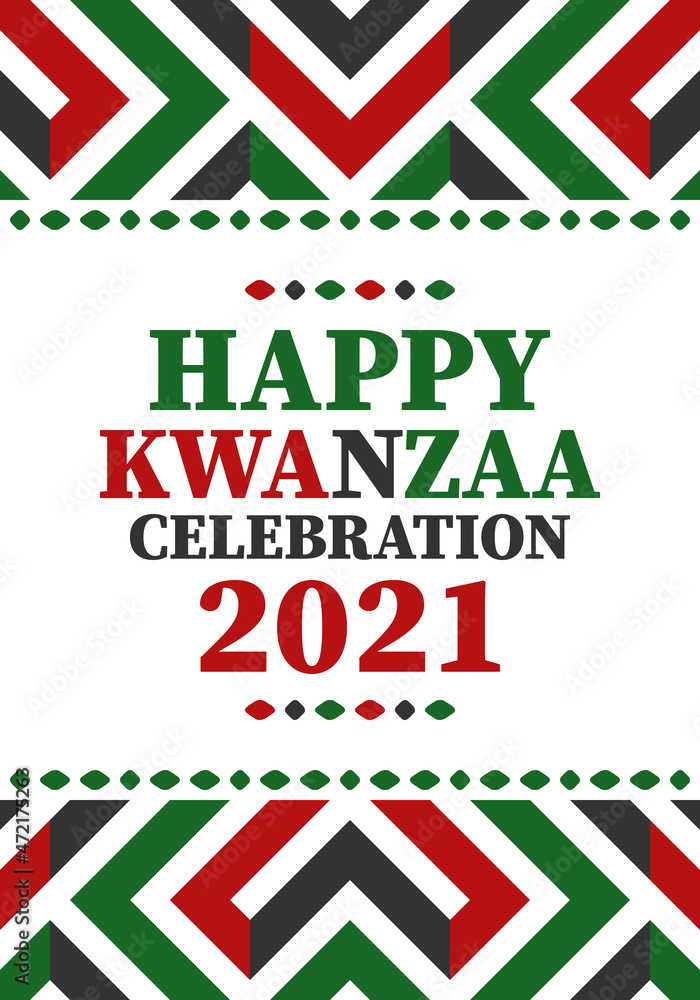 Kwanzaa celebration. Happy African and African-American holiday. Seven days festival, celebrate annual from December to January. Black History. Poster, card, banner and background. Vector illustration Kwanzaa celebration. Happy African and African-American holiday. Seven days festival, celebrate annual from December to January. Black History. Poster, card, banner and background. Vector illustration