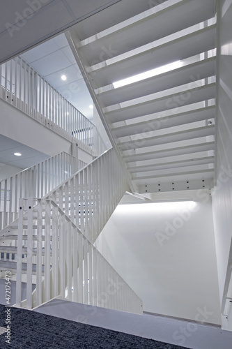 Modern Dutch architecture. Staircase. Netherlands. Stairs. Hallway.