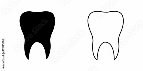 Tooth line icon vector. Medical Tooth symbol illustration. 