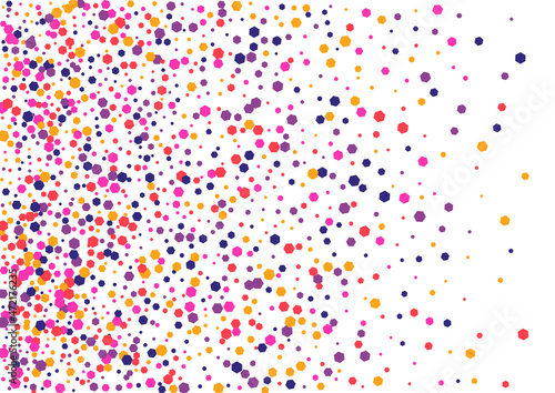 Red Isolated Confetti Illustration. Circle Paper Texture. Yellow Dot Event. Round Orange Bright Frame. Festive Wallpaper. © Vlada Balabushka