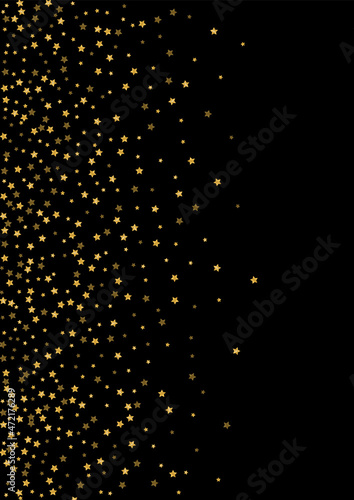 Gold Falling Spark Background. Happy Confetti Illustration. Gradient Glitter Group Pattern. Template Sequin Design. Yellow Dark Texture