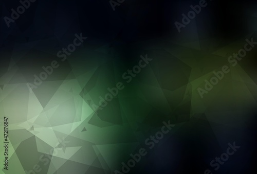 Dark Green vector texture with abstract poly forms.