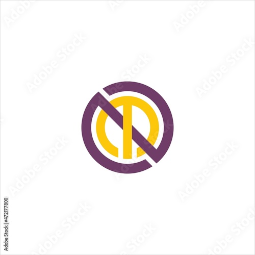 Initials M N LOGO VECTOR TEMPLATE LINE