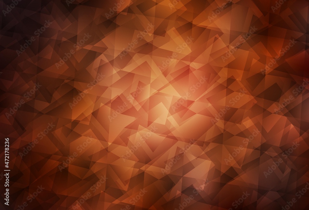 Dark Orange vector abstract polygonal pattern.