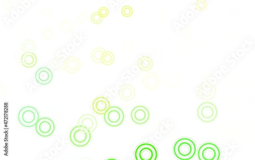 Fototapeta Naklejka Na Ścianę i Meble -  Light Green, Yellow vector background with bubbles.