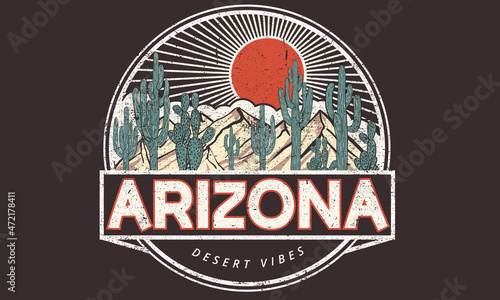 Arizona vector design for t shirt, apparel, sticker, batch, background, poster and others.