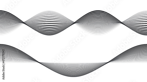 Lines in Spiral Form . Vector Illustration .Technology wavy Logo . Design element . Abstract Geometric shape .
