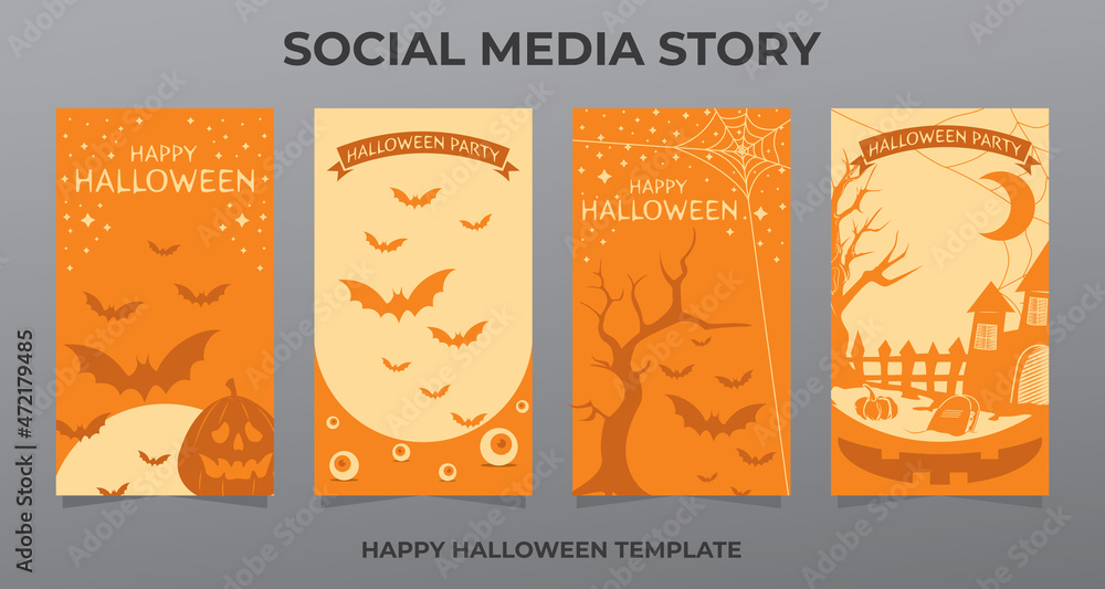 Social media story template halloween concep Social media story template halloween concep