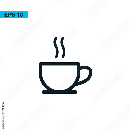 cup of coffee icon flat illustration vector design template