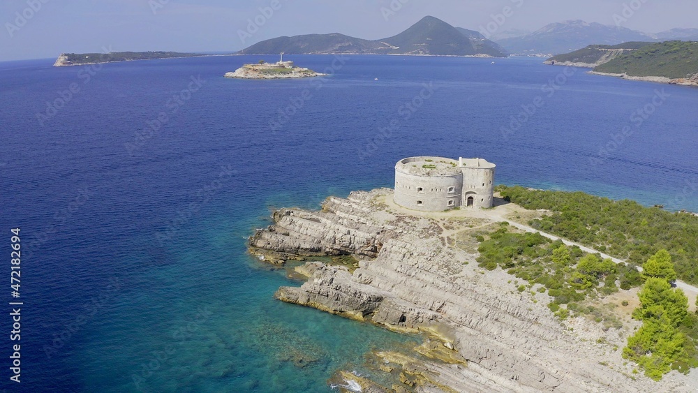 Arza fortress. Montenegro. Aerial photography. View from above