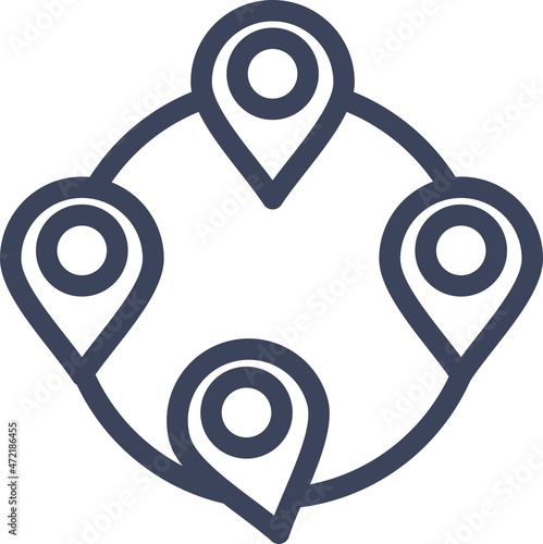  Map Pointers Line Round Corner Vector Icon Design