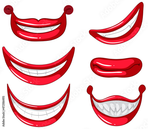 Creepy clown mouths set