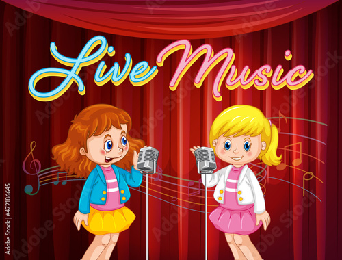 Kids performing singing on stage