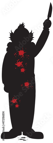 Isolated creepy clown silhouette