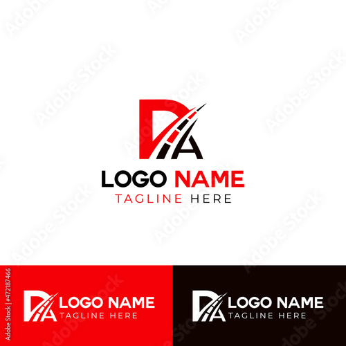 Creative DA Transport logo design concept suitable for a company card, print, digital, id card, identity card, and other purposes 