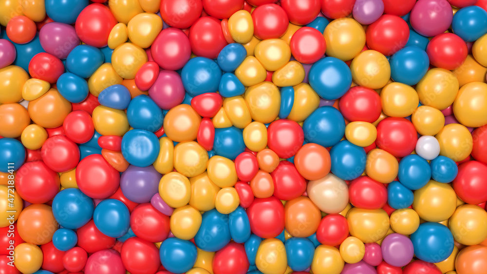 Whole screen filled with glossy colorful balloons. 3D rendering. Whole screen filled with glossy colorful balloons. 3D rendering.