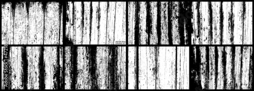 Wooden texture grunge set. Vintage wood plank. Oak, ash, beech, pine. Rough grungy textures collection. Timber grunge backgrounds.