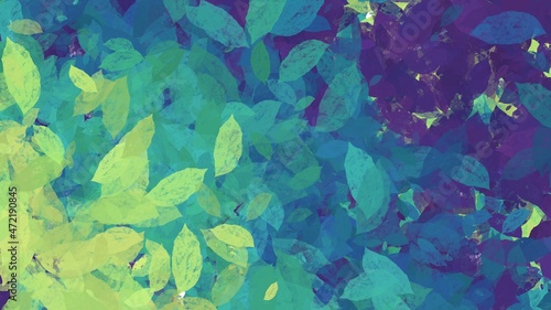 Abstract background painting art with green and blue paint brush for holidays poster, banner, website, or presentation design.