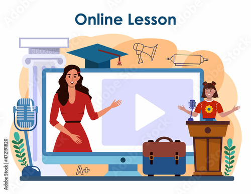 Rhetoric class online service or platform. Students training public