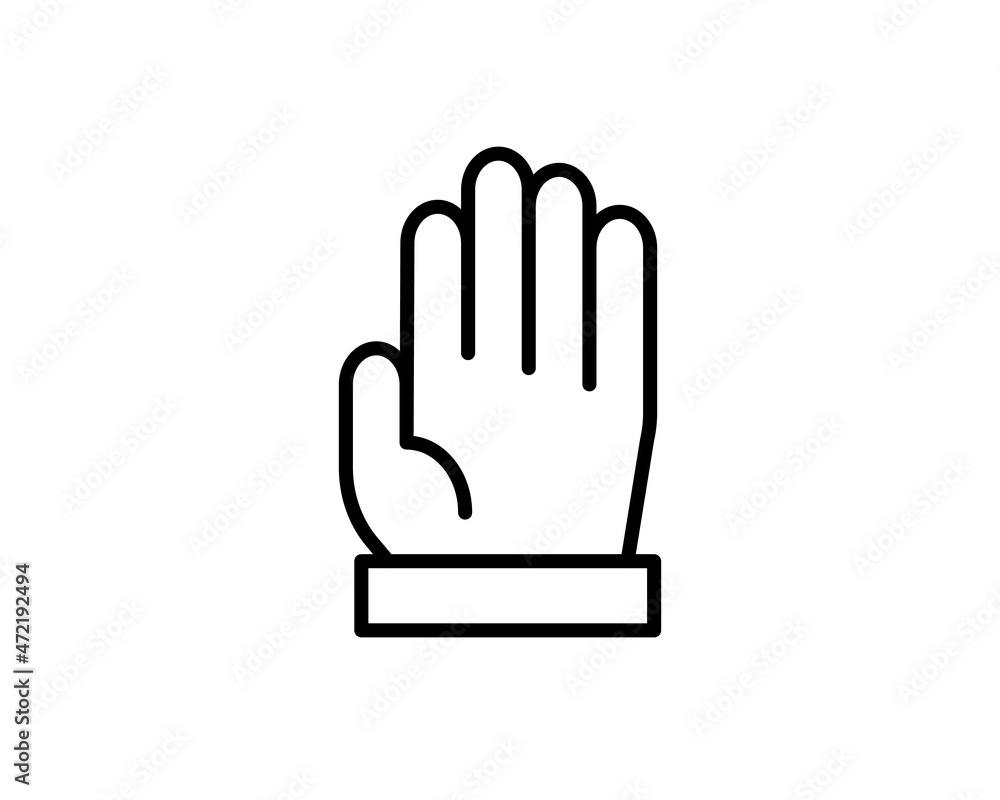Hand stop sign outline icon. linear style sign for mobile concept and web design. Hand stop sign outline icon. linear style sign for mobile concept and web design.