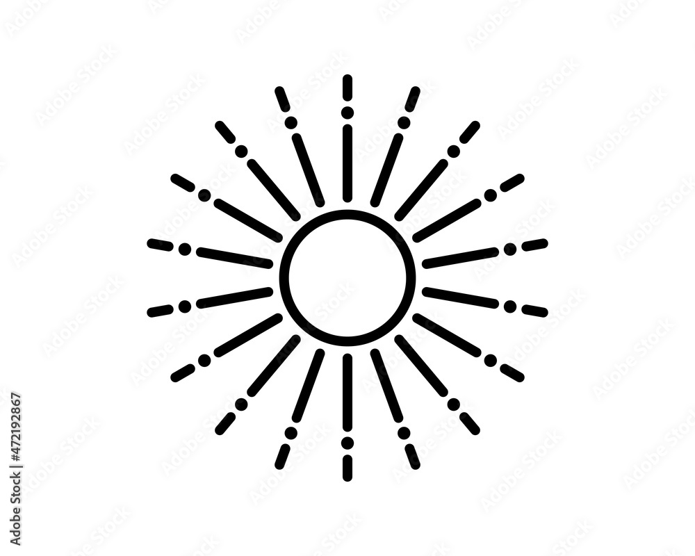 Sun flat icon. Single high quality outline symbol of spring for web design or mobile app. Thin line signs of sun for design logo, visit card, etc. Outline pictogram of sun Sun flat icon. Single high quality outline symbol of spring for web design or mobile app. Thin line signs of sun for design logo, visit card, etc. Outline pictogram of sun