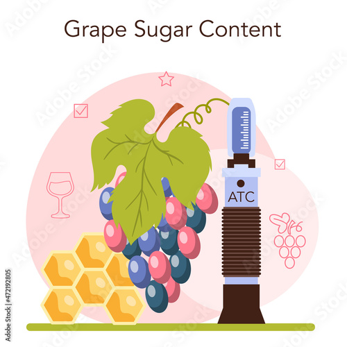 Wine production concept. Grape wine in a bottle or glass. Alcohol drink